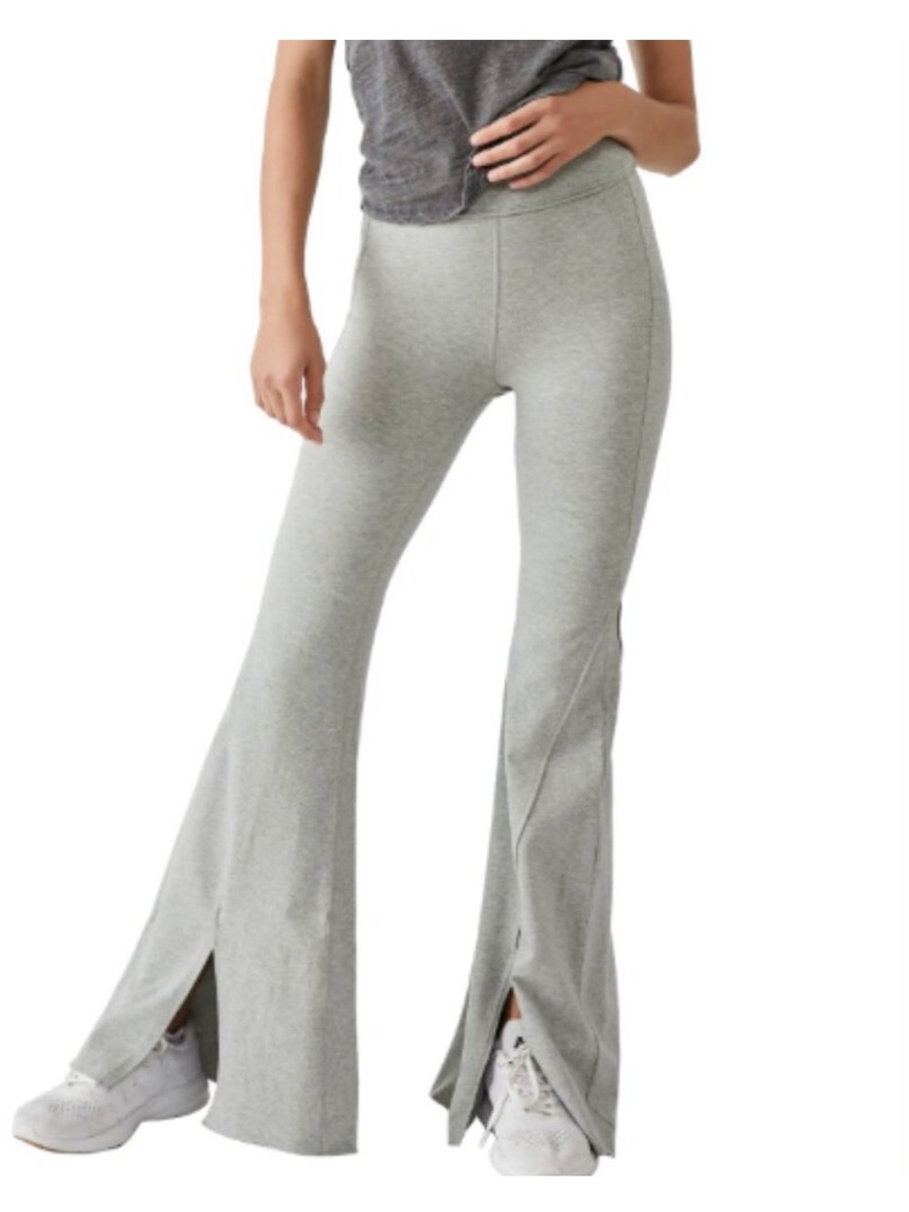 Free People Movement Hot Shot High Rise Kick Flare Pants in Heather Gray Medium
